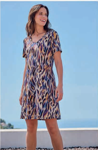 Vestido Massana L267411 (Estampado abstracto azul)