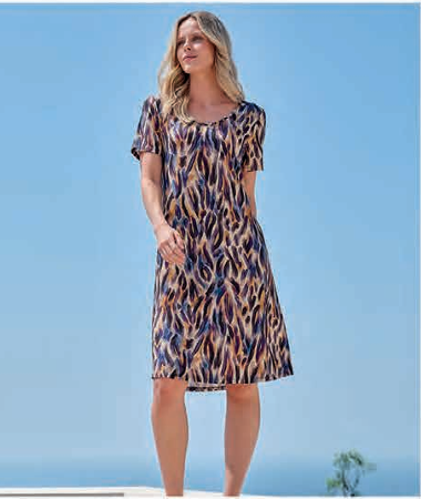 Vestido Massana L267412 (Estampado abstracto azul)