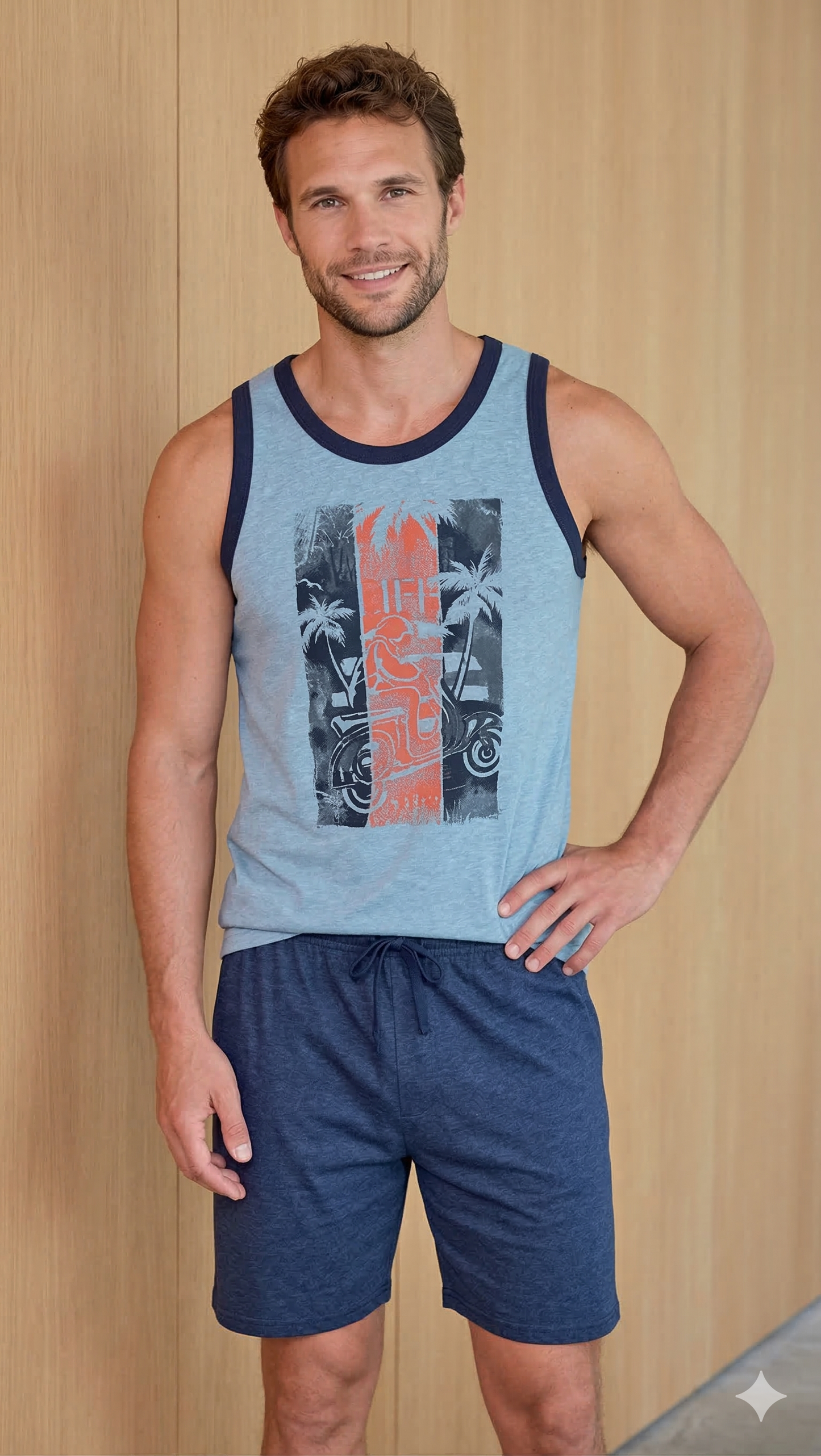 Pijama corto hombre Massana P261320 (Surf)