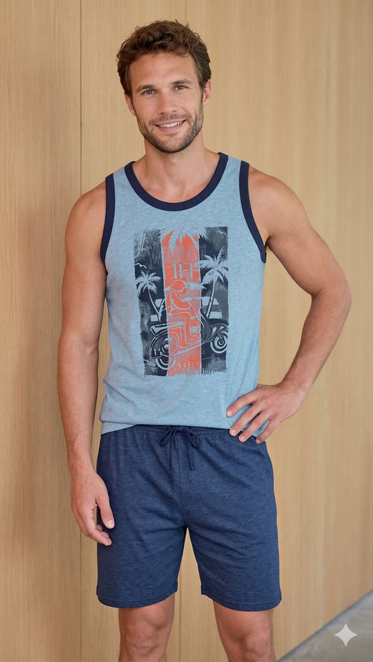 Pijama corto hombre Massana P261320 (Surf)