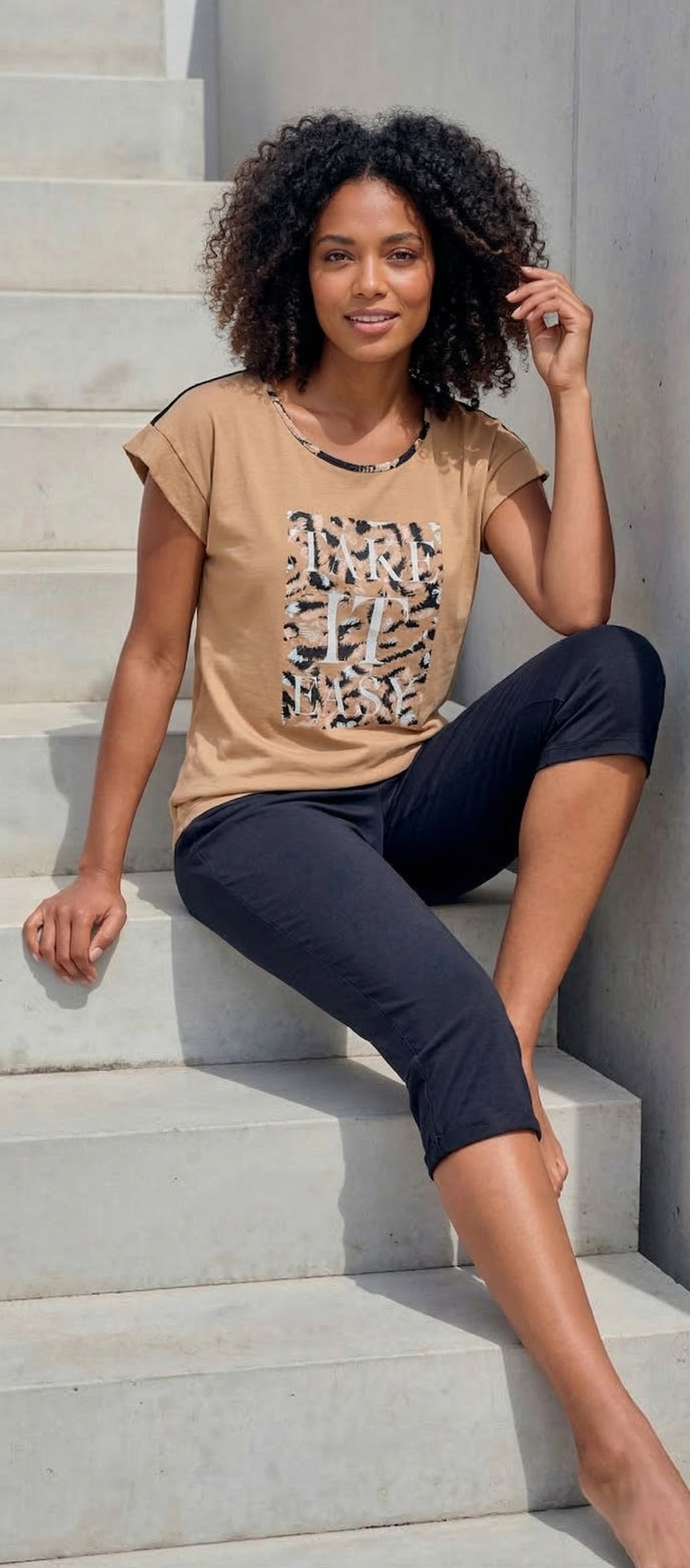 Conjunto homewear Massana P261232 (Beige animal print)