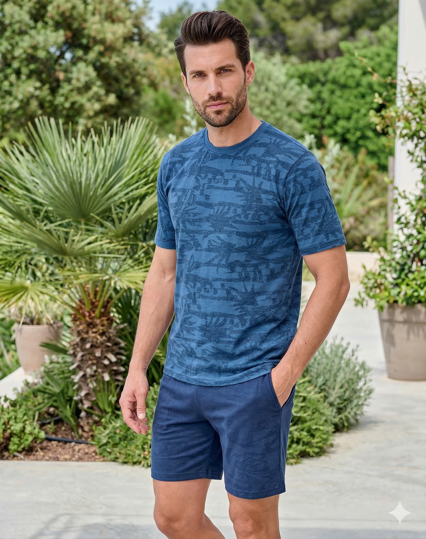 Pijama corto hombre Massana P261313 (Azul oscuro)